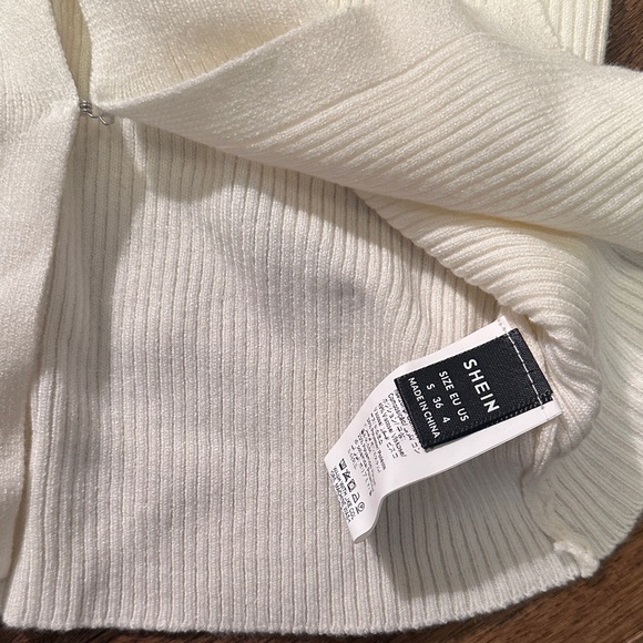 Cream Button Up Ribbed Knit Top - Picture 2 of 2